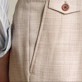 Ancona Straight Fit Pleated Trousers