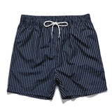 Palm Trees Print Button Up Shirt & Striped Print Swim Shorts