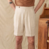 Hamptons Linen Pleated Bermudas