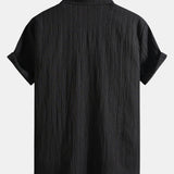 Wrinkled Texture Print Button Up Shirt