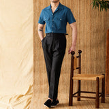 Ischia Cotton Seersucker Short Sleeve Shirt
