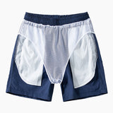 Brushstroke Print Button Up Shirt & Swim Shorts