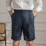 Hamptons Linen Pleated Bermudas
