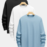 3 Pieces Basic Long Sleeve Heavy Weight T-Shirts