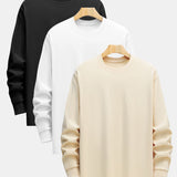 3 Pieces Basic Long Sleeve Heavy Weight T-Shirts