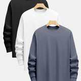3 Pieces Basic Long Sleeve Heavy Weight T-Shirts