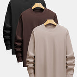 3 Pieces Basic Long Sleeve Heavy Weight T-Shirts