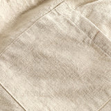 Linen And Rayon Blend Stand Collar Shirt & Linen Cotton Blend Drawstring Shorts