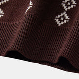 Geometric Knit V Neck Polo Shirt & Slim Fit Tapered Trousers