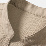 Wrinkled Textured V Neck Shirt