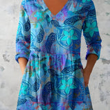 April | Long Blouse with V-Neck