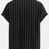 Stripe Textured Arc Hem T-Shirt