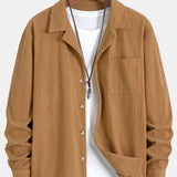 Long Sleeve Corduroy Cuban Collar Shirt & Straight Leg Linen Pants