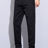 Elastic Waist Straight Leg Trousers