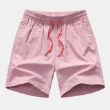 Colorful Striped Print Button Up Shirt & Swim Shorts