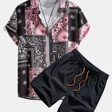 Paisley Print Button Up Shirt #Random pattern design# & Swim Shorts