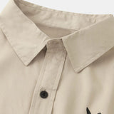 Smiley Graphic Print Button Up Shirt