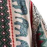 Elephant Geometric Print Shirt & Linen Cotton Blend Cropped Pants