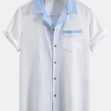 Textured Contrast Cuban Shirt