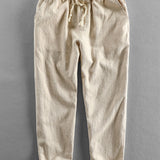 Elephant Geometric Print Shirt & Linen Cotton Blend Cropped Pants