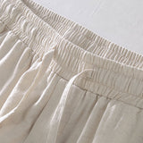 Linen Rayon Blend Button Up Shirt & Linen Drawstring Shorts