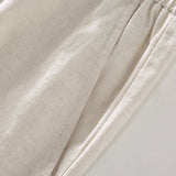 Linen Rayon Blend Button Up Shirt & Linen Drawstring Shorts