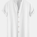 Wrinkled Textured V Neck Shirt