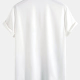 Ink Landscape Painting Stand Collar Shirt & Man Mid Length Drawstring Swim Shorts
