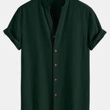 Wrinkled Textured V Neck Shirt