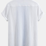 Textured Contrast Cuban Shirt & Straight Leg Pants