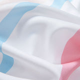 Colorful Striped Print Button Up Shirt & Swim Shorts