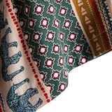 Elephant Geometric Print Shirt & Linen Cotton Blend Cropped Pants