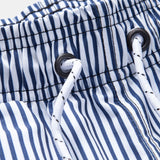 Textured Stand Collar Shirt & Stripe Print Swim Shorts