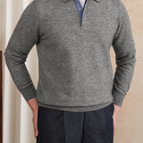 Toronto Wool Blend Long Sleeve Polo