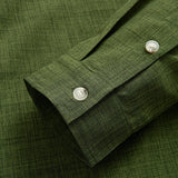 Long Sleeve Stand Collar Shirt & Straight Leg Linen Pants