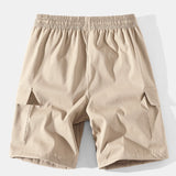3 Pieces Solid Color Cargo Drawstring Shorts
