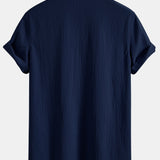 Wrinkled Textured V Neck Shirt