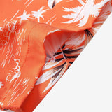 Palm Tree Tropical Flora Print Button Up Shirt