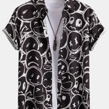 Smiley Print Button Up Shirt