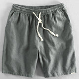 Linen Cotton Blend Drawstring Shorts