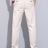 Elastic Waist Straight Leg Trousers