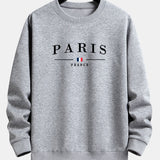 Paris Print Relax Fit Crew Neck Sweatshirt & Jogging Pants