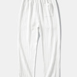 Textured Stand Collar Shirt & Straight Leg Pants