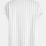 Stripe Textured Arc Hem T-Shirt