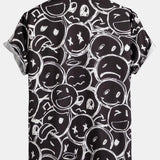 Smiley Print Button Up Shirt