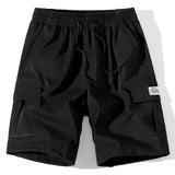 3 Pieces Solid Color Cargo Drawstring Shorts