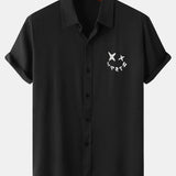 Smiley Graphic Print Button Up Shirt