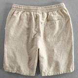 Linen And Rayon Blend Stand Collar Shirt & Linen Cotton Blend Drawstring Shorts