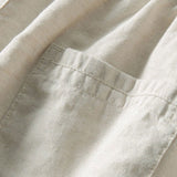 Short Sleeve Stand Collar Shirt & Straight Leg Linen Pants