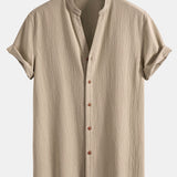 Wrinkled Textured V Neck Shirt